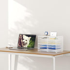 Lavatino 12 Compartments Paper Organizer for Desk, Mesh Literature Organizer, Mail File Sorter Tray with Handle, Desktop Mailbox for Office Classroom Home - White - Image 6