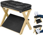 Foot Rest Under Desk at Work, Solid Wood Double Step Footrest by HOMELYSTBO