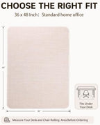 Funwheat Woven Office Chair Mat for Hardwood Floor, 36 x 48 in, Beige - Image 2