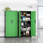 INTERGREAT Metal Storage Cabinet, 72" Locking Steel Cabinets with 2 Door and 4 Adjustable Shelves, Tall Metal Cabinet for Home Office, Garage, Warehouse,(Black+Green) - Image 7