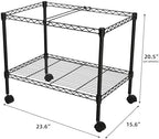 Finnhomy Premium 1-Tier Metal Rolling File Cart for Letter Size and Legal Size Folder, Black - Image 3