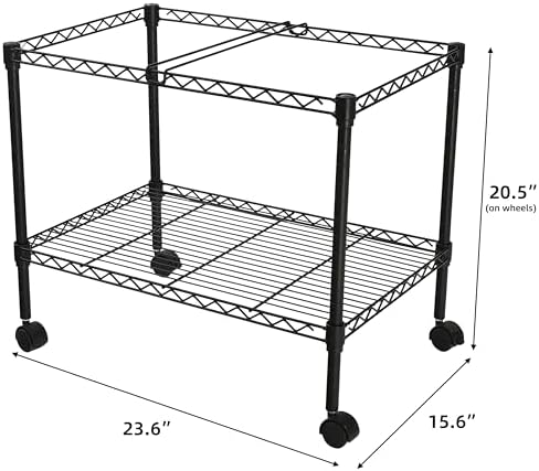 Finnhomy Premium 1-Tier Metal Rolling File Cart for Letter Size and Legal Size Folder, Black - Image 3