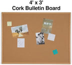 Staples Standard Cork Bulletin Board, Oak Finish Frame, 4x3 Ft - Image 2