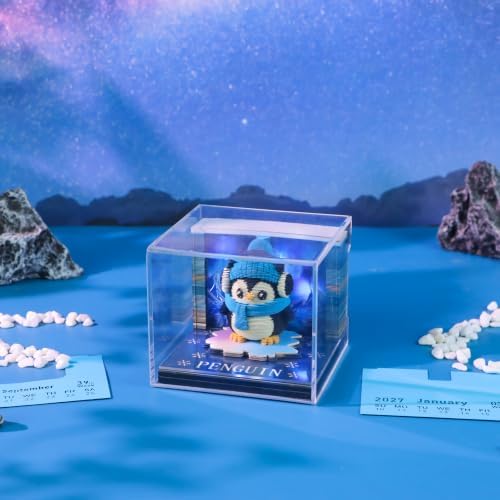 2027 3D Paper Carving Desk Calendar With LED Light (Aurora Penguin) - Image 5