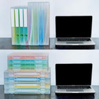 8 Packs Paper Storage Boxes, Plastic Multi-Purpose Thick Scrapbook Storage Box for Office,Craft or Art Supplies, 8.5 x 11 Plastic Portable Project Case for US letter Size and A4 paper - Image 4