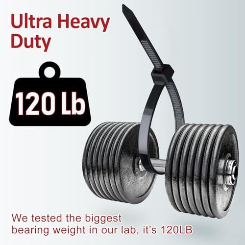 Zip Ties Heavy Duty 14 inch (500 Pack), Heavy Duty Cable Ties with 120 lb Tensile Strength for Outdoor Use, Black Wire Ties, Paloka - Image 3