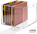 Acrylic Hanging File Organizer, Letter Size Clear Magazine Rack Folders Holder, Large Capacity Storage Box for Desk Office School, No Assembly Required - Image 5