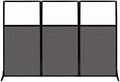 Versare Workstation Partition | Portable Wall Divider | Modern Office Cubicle | Free Standing Privacy Screen | Flexible Work Space | 99" x 70" W/Window, Charcoal Gray Fabric Panels by VERSARE