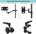 Mippko iPad Holder for Microphone Stand/Mic Music Stand,Tablet Mount Compatible with 4.7~12.9" / Nexus/LG G Pads/e-Reader/Switch/iPhone,360° Adjustable 10" Long Aluminum Alloy Arm - Image 2