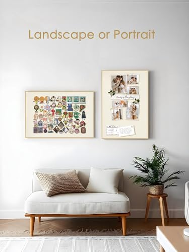 Fabric Bulletin Board 24x18 inches, Golden Aluminum Framed Wall Pin Board - Image 5