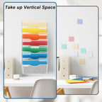 EASEPRES 8 Pocket Mesh Hanging Wall File Organizer, Wall Mounted Mail Paper Document Folder Holder, Clipboard Storage Organization Magazine Rack with Nametag Label for Office Home School, White - Image 4