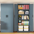 BESFUR Metal Storage Cabinet, 71" H Steel Locking Storage Cabinet with 2 Doors and 4 Shelves for Garage, Office, Classroom - Image 5
