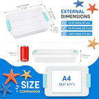 6 Qt Clear Storage Bins with Lids, Sensory Bins,Plastic Stackable Storage Containers with Secure Latches,Multi-Purpose Classroom Storage Organizer for Craft Supplies,Paper & Office Stationery,4 Pack - Image 3