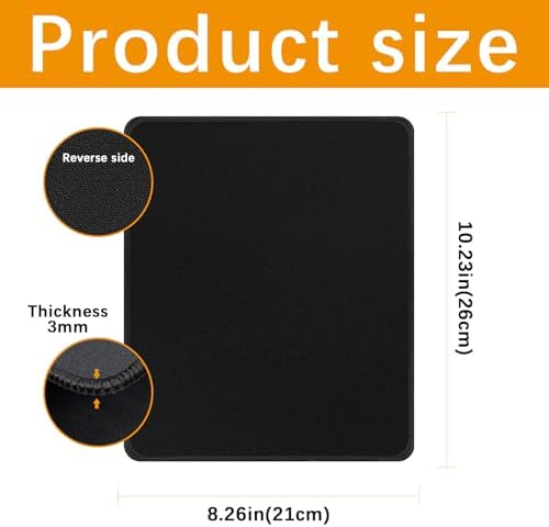 30 Pack Black Mouse pad Bulk with Stitched Edge,10.2x8.3inches 3mm Thickness Premium Textured Non-Slip Rubber Base Washable for Office and Home Use - Image 2