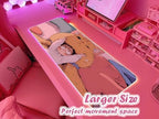 JMIYAV Pink RGB Gaming Mouse Pad 31.5x12 Inch PC XL Large Extended Glowing Led Light Up Desk Pad Non-Slip Rubber Base Computer Cute Mousepad Mat Desk Accessories Gaming Setup Cozy Hideout - Image 2