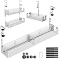 Multi-Model Under Desk Cable Management 2 Pack Metal Under Desk Wire Management Tray Clamp Mount Under Table Cord Management No Damage The Desk White by SEYHAKI