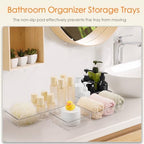 Criusia Drawer Organizer, 10 Pack Large Clear Plastic Set, 3 Size Versatile Bathroom and Vanity Organizer Trays, Storage Bins for Makeup, Bedroom, Kitchen Utensils - Image 6