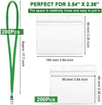 Marspark 4"x3" Name Badge Holder with Lanyard Bulk, Dark Green, 200 Sets - Image 2