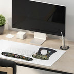 Ergonomic Mouse Pad & Wrist Rest - Memory Foam Set with Black Flower Design for Computer Keyboard (03_Black Garden) - Image 6