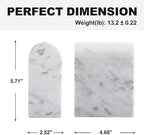 Koville Natural Italian Marble Bookends for Shelves, Book Ends for Heavy Books, 13LBS Ultra Heavy Duty Book Holders, Triumphal Arch Bookends Office Bookshelf Decor for CDs/Video Games(Bianco Carrara) - Image 2