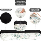 QiyI PU Leather Desk Mat Set, 4-in-1 Ergonomic Wrist Rest, Eucalyptus Leaf - Image 6