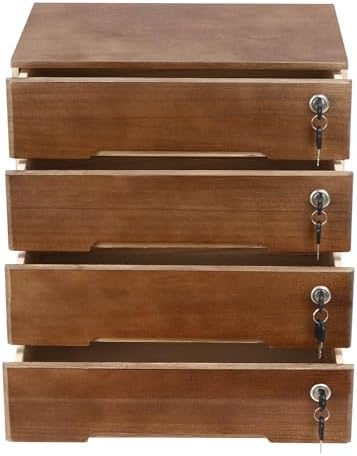 Wooden Desktop File Cabinet, 4-Drawer Lockable Storage Organizer - Image 4