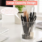 Mototo 12PCS Clear Acrylic Pen Holder Pencil Cup Office Desk Organizer Case - Image 6