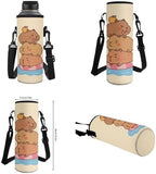 Teen's Backpack 4Pcs, Aesthetic Travel Daypack Set of 4 Include Lunch Box Pencil Case Cup Sleeve Large Capacity & Portable Daypack 4Pcs Cute Capybara - Image 2