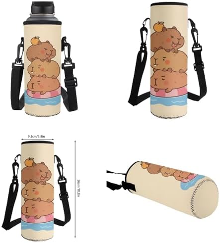 Teen's Backpack 4Pcs, Aesthetic Travel Daypack Set of 4 Include Lunch Box Pencil Case Cup Sleeve Large Capacity & Portable Daypack 4Pcs Cute Capybara - Image 2