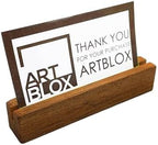 Artblox Personalized Office Desk Name Plate and Business Card Holder | Clear Acrylic Glass with Teak Wood Stand | Doctor Design Customized with Your Name and Credentials Office Desk Decor - Image 6