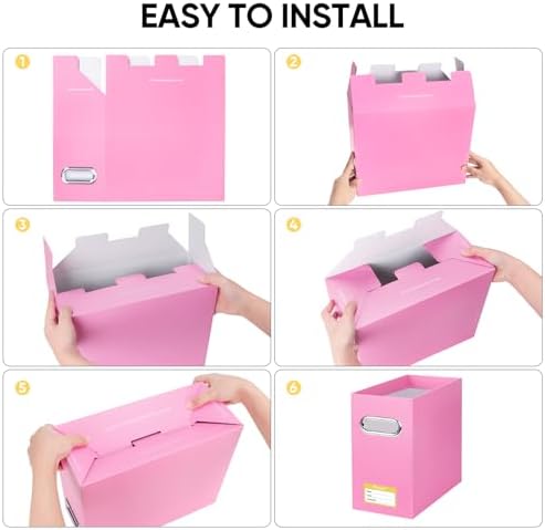BALEINE 8PK File Organizer Box, Cardboard File Folder Organizer with Handle - Image 6