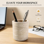 Natural Travertine Toothbrush Holder for Bathroom, Marble Pen Cup for Desk - Image 3