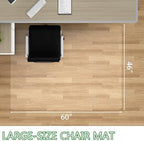 100pointONE Office Chair Mat- 46" x 60" Clear Floor Protector Mat for Rolling Chair, Easy Glide Desk Chair Mat for Hardwood Floor - Image 2