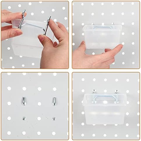 Yookeer 20 Pcs Pegboard Bins and Cups Accessories with Hooks, Clear - Image 3