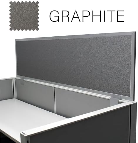 OBEX Acoustical Cubicle Privacy Screen Extender Desk Panel & Office Divider, Add Separation & Block Noise, 18" x 36", Graphite - Image 2