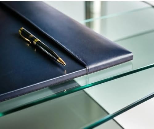 Dacasso Bonded Pad with Side Rails Luxury Leather Desk Blotter for Writing, 30 x 18 (Navy Blue) - Image 5