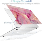 MEEgoodo for MacBook Air 13.3 inch Case 2021 2020 2019 2018 A2337 M1 A2179 A1932,Clear Case for MacBook Air M1,Laptop Shell with Keyboard Webcam Cover&Trackpad Film&Type C Adapter,Gold Splashes Marble - Image 4