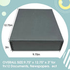 Golden State Art, Archival Storage Box, Gray, 9.75x12.75x3 Inch, Pack of 2 - Image 2
