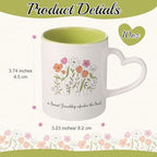 Pickmesh Floral Coffee Mug Set of 6, 10 oz Ceramic Cups with Heart Handles - Image 2