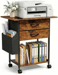 Faesun Printer Stand with Storage, 22In Printer Table with 2 Fabric Drawers by Faesun