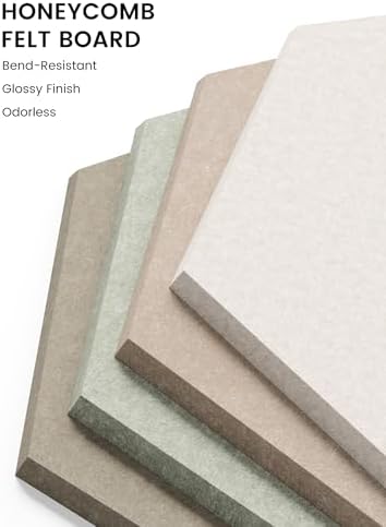 Fluxynara 8-Pack Hexagon Felt Bulletin Board Tiles, Linen Dusk - Image 3
