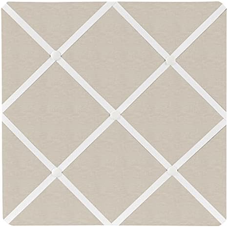 Sweet Jojo Designs Boho Bohemian Fabric Memory Memo Photo Bulletin Board - Gender Neutral Ivory Cream Beige Tan Off White Taupe for Woodland Farmhouse Botanical Floral Linen Collection by SweetJojoDesigns