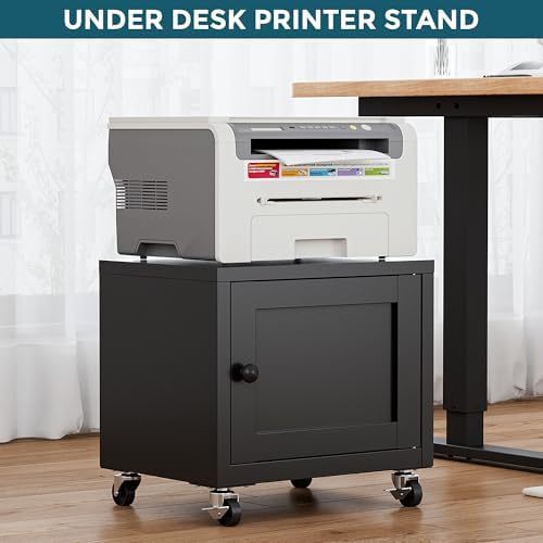 Small Printer Stand with Storage, Mobile Printer Cart for Home Office - Image 3