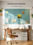 Bumusty 48"x 36" Large Felt Bulletin Board Tiles, Aqua Blue - Image 7