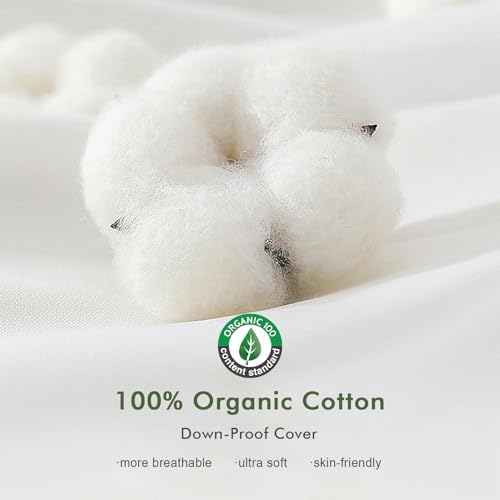 TOPGREEN Ogranic Feathers Down Pillow Inserts 16x16, Pack of 4, White - Image 5
