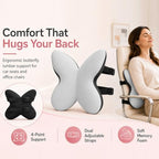 Memory Foam Lumbar Support Pillow,Back Support for Office Chair,Back Pillow for Chair,Ergonomic Lower Back Cushion for Desk Chair,Computer Chair,Gaming Chair and Car Seat,Washable Cover(Gray) - Image 3
