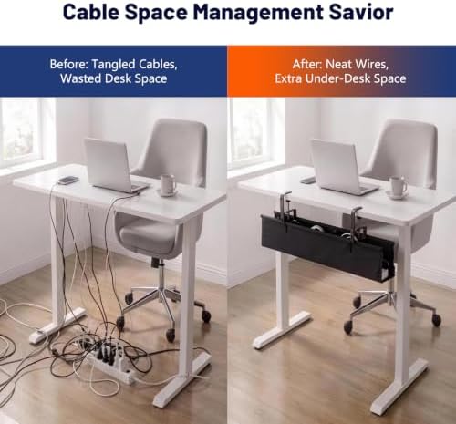 Under Desk Cable Management Tray 36" No Drill Cord Organizer 70lbs Metal - Image 2