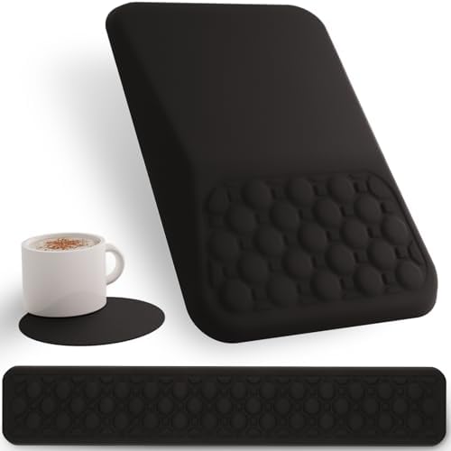 Ospelelf Keyboard Wrist Rest Ergonomic Mouse Pad with Wrist Rest, Arm Wrist Rest for Computer, Office and Gaming,Black by OspelelfOfficeSupplies