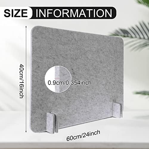 Fabbay 2 Pcs Acoustic Desk Divider Desk Partition for Students 16 x 24 Inch Table Freestanding Privacy Panel Visual Distraction and Noise Reducing for School Classroom Teacher Office (Silver Gray) - Image 2