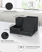 Wireless Charger with Desk Organizer, 3 Compartments and 1 Phone Stand - Image 4